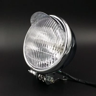 5,5 "phare moto chromé pour Harley Honda Kawasaki Suzuki Yamaha Cusotm - Photo 1/4