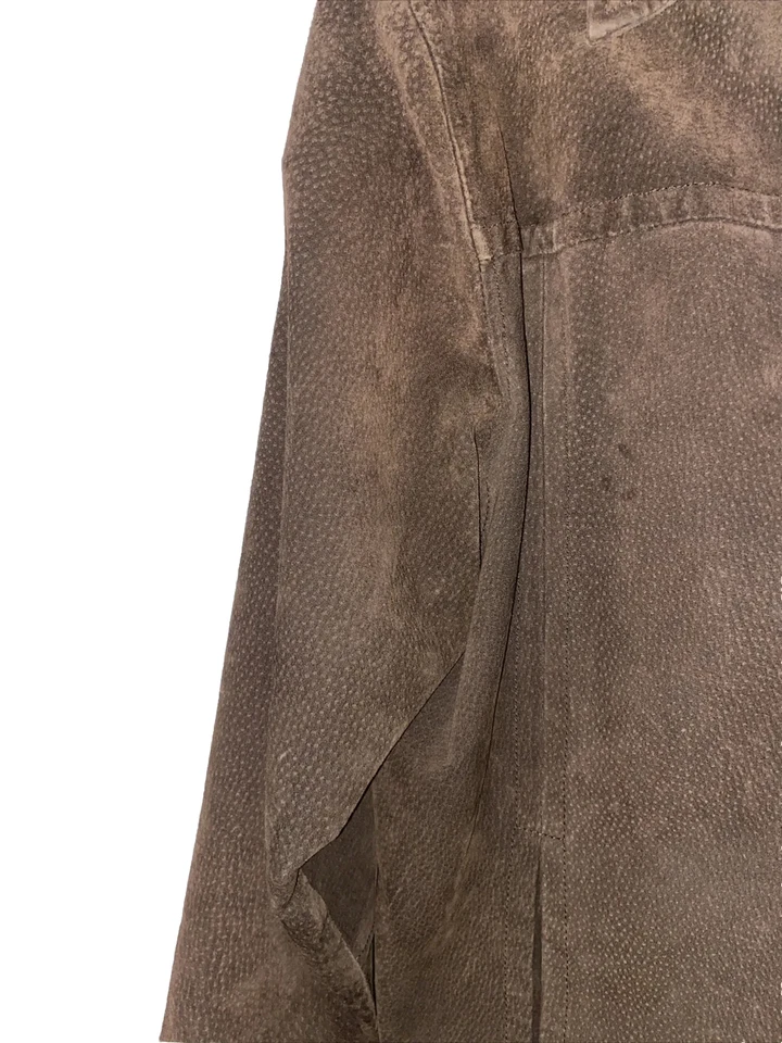 Chaqueta de Cuero Gamuza RedSand Marrón Forrada Para Hombre Grande Retro Clásica Años 70 80 De Colección Foto 4 de 4