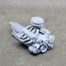 LSX model engine with TrickFlow carburetor resin 3D printed 1:24-1:8 scale