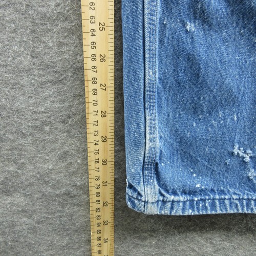 VTG Carhartt Jeans Mens 39x32 Blue Bib Overalls Workwear Denim Bibs Distressed - Picture 13 of 23