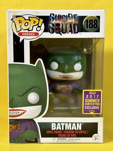 Funko POP Heroes Suicide Squad Batman Joker 188 2017 Exclusive W/ PROTECTOR P64