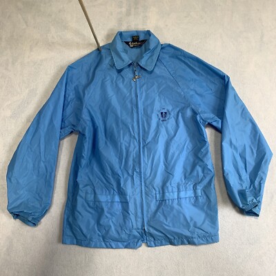 Duckster Windbreaker Jacket Womens Small Light Blue Full Zip Volcano Golf Hawaii