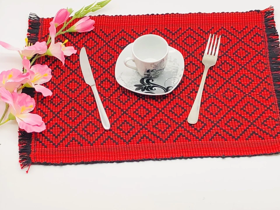 Platzmatte, 100% Handgefertigter Tischest aus Wolle, Satranji Tischset