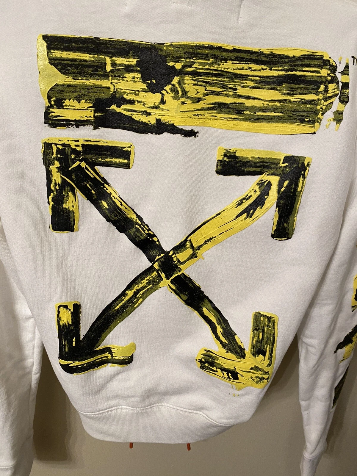 OFF WHITE Felpa con cappuccio slim bianca sporca SSENSE esclusiva frecce bianche XXS