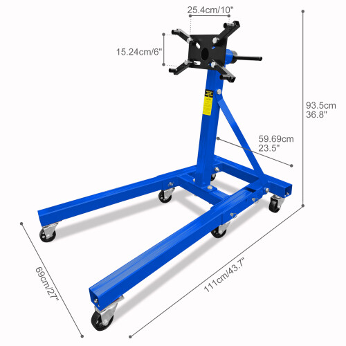Engine Stand 2000LBS Capacity, 360 Degree Rotating Engine Run Stand with 6-Caste - Picture 2 of 14