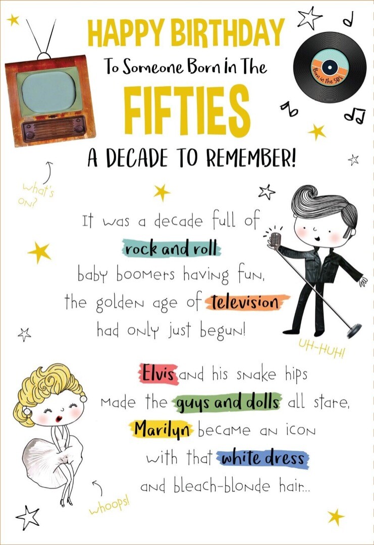 To Someone Special Born in the 1950s Decade To Remember Nostalgic Birthday Card