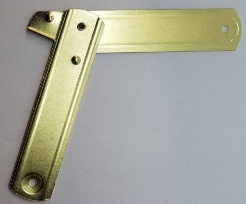 LARGE BRASS Plated Trunk Lid Stay - chest steamer antique vintage lift hinge old - Picture 3 of 7