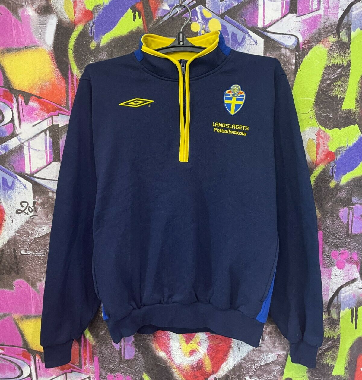 Sweden National Football Team SVFF Soccer Sweatshirt Longsleeve Jersey Mens  M