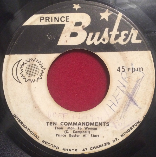 ジャマイカ7” Prince Busters All Stars Ryging / Ten Commandments none Soulsville Center /00050 Prince Buster All Stars – Ryging / Ten Commandments – Vinyl