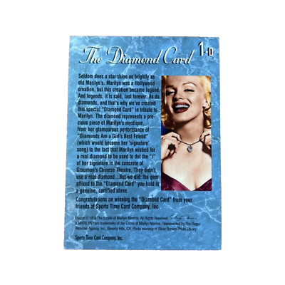1993 MARILYN MONROE SPORTS TIME CARD WITH CASE GENUINE DIAMOND