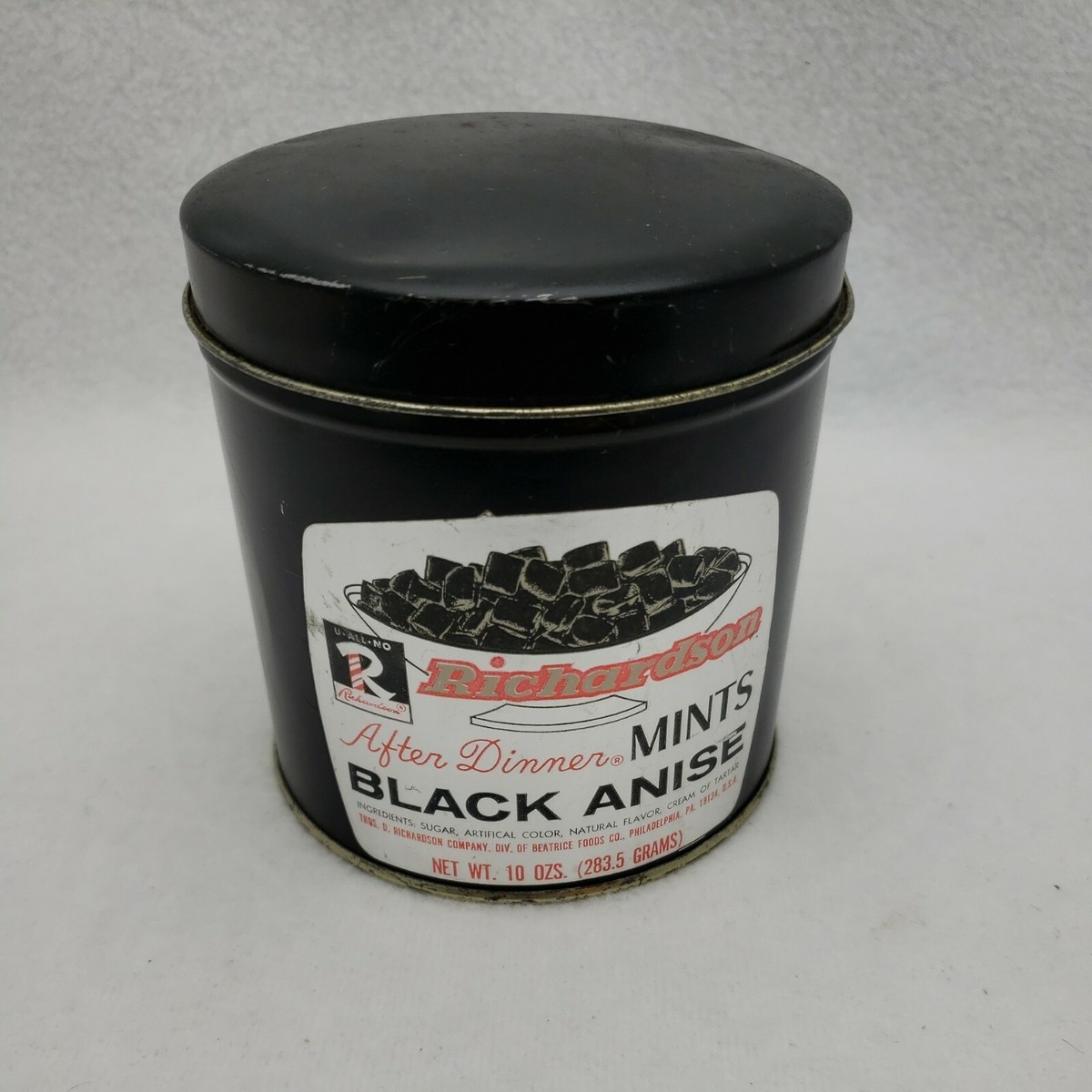 Vintage Advertising Tin Richardson After Dinner Mints Black Anise