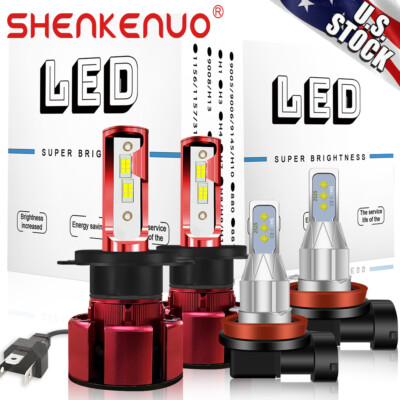 For Honda CRV 2007-2014 LED Headlight Fog Light High Low Dual Beam Bulbs Kit