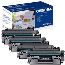 4 Pack Black CE505A Toner Cartridge For HP 05A LaserJet P2035 P2035n P2055dn