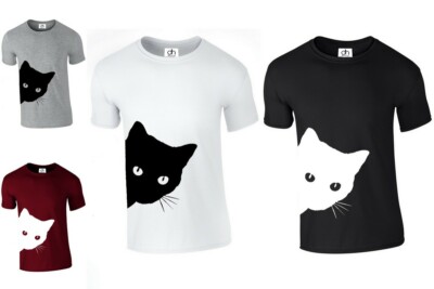 Side Cat Neck Not Today Crazy Cat Kitty Top Sleepy Lazy (SIDE.CAT, T-SHIRT)