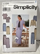 SIMPLICITY Pattern 9159 Pants Skirt Jacket Sz YY: PLUS 18 20 22 24 UNCUT NOS