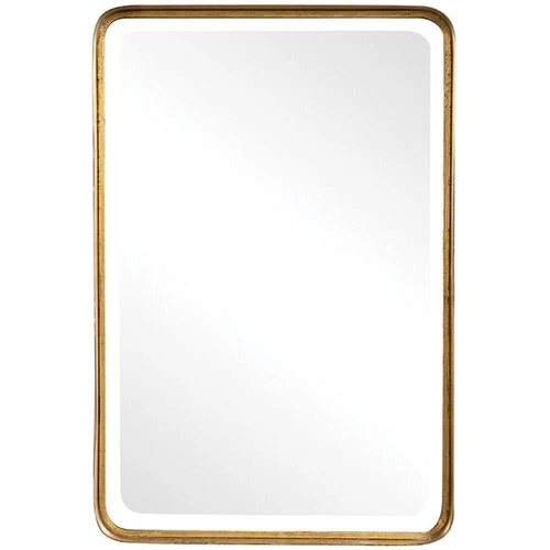 Uttermost Crofton Contemporary Style Metal Mirror in Gold Finish - Picture 2 of 8