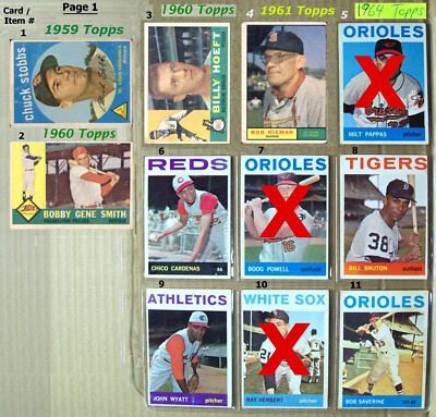 NEW PRICE,  1960-68 TOPPS  U-Pick, NOW $1.07ea, G-VG+, plus 1 Time $0.20 S&H Fee
