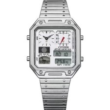 CITIZEN JG2120-65A Ana-Digi Temp Reissue White Dial Retro Digital Watch Japan