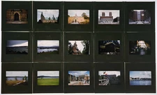 Vintage 1950s-60s Glass Slides in Metal Cenei Holders Lot of 15 (46-60)