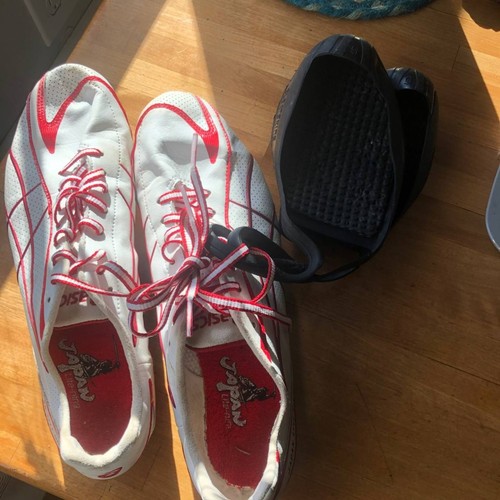 ASICS Para Hombre US 10 Japón Rojo Rayo Blanco Pista Sprint Zapatos Más Botas - Imagen 2 de 9