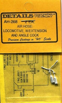 Details West 268 x  HO Air hose Loco w/Extension & Angle Cock