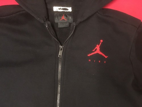 Nike black Full Zip Up Hoodie Sweatshirt Jump Man boys size Extra Large XL - Picture 4 of 13