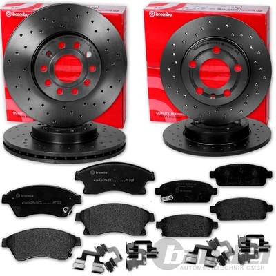 brembo GELOCHTE BREMSSCHEIBEN + BELÄGE VORNE + HINTEN passend für OPEL ASTRA J