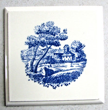 Carreau Grès Céramique 10,8 cm² Cérabati Richard Ginori Made in France Paysage