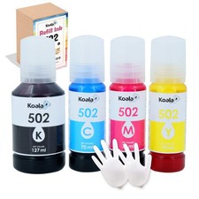 Koala T502 502 Ink Refill Bottles Replacement for Eco-Tank ET-2850 ET-3850 ET...