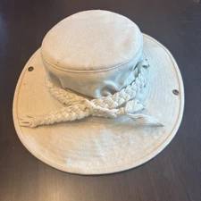 VTG Tilley Canvas Hat Women Size 7 w/ Braided Feature & “Brag Tag” FREE SHIPPING