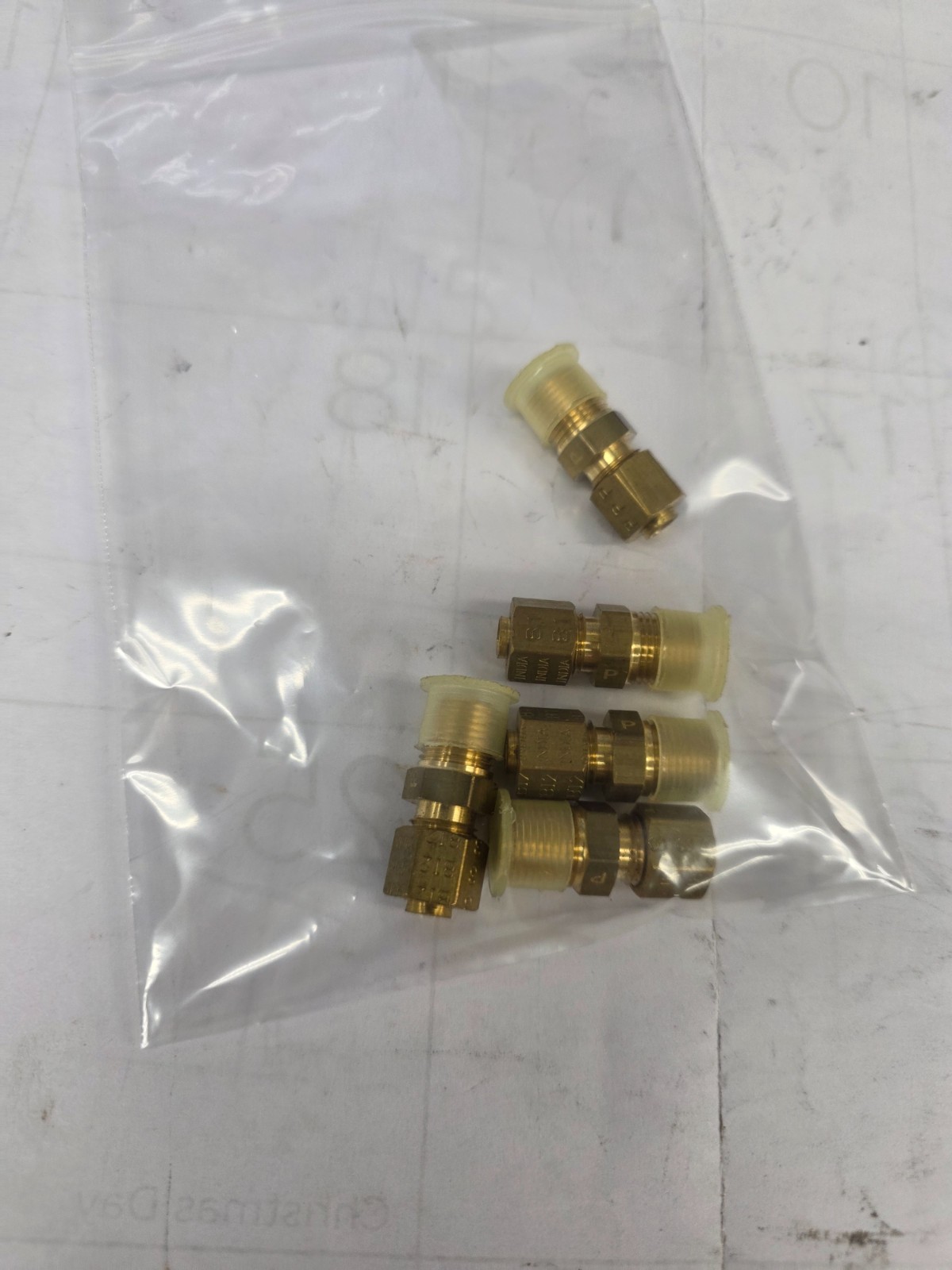 Qty/5 3/16" Tube OD x 1/8" NPT Male Brass Compression Tube Fitting Connector