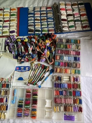 Huge Vintage Embroidery Floss Mixed Lot Mostly DMC