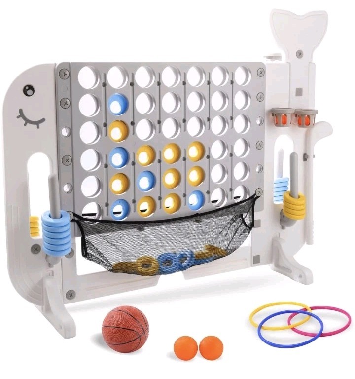 Juego de conexión gigante 4 en fila, altura ajustable (85 cm-115 cm) 4 en 1 Jumbo...