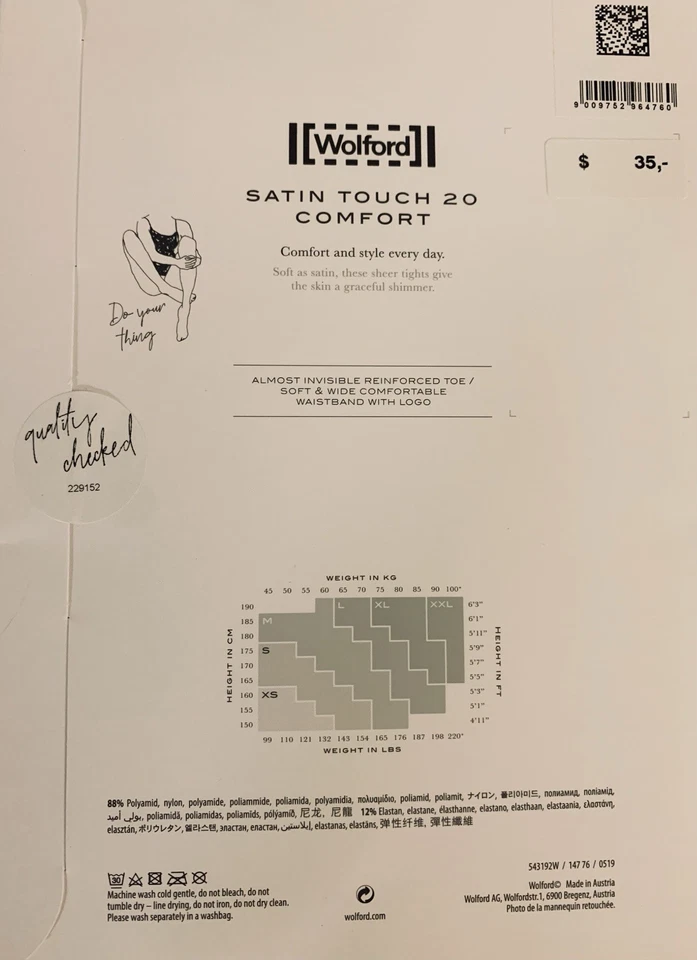 Wolford - Satin Touch 20 Comfort Tights - NWT - size Small - Image 3 of 4