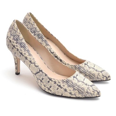 Ladies Cole Haan Grand Ambition Pump 75mm 10 B Gray Snake Print Heels Shoes New
