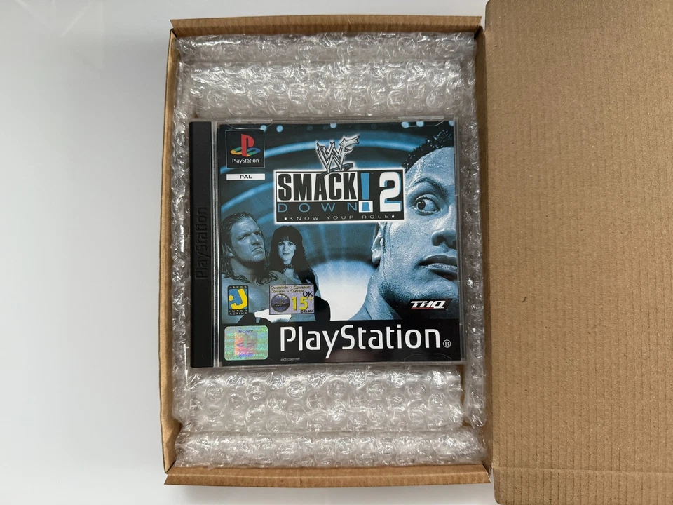 WWF SmackDown 2 Know Your Role PS1 - UK PAL VGC with Natural Disc - Tracked - Image 2 of 4