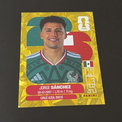 Jorge Sanchez Panini World Cup 2026 Gold Crumple Parallel Sticker Soccer Mex4