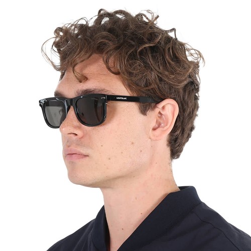 Montblanc Dark Grey Square Men's Sunglasses MB0260S 006 53 MB0260S 006 53
