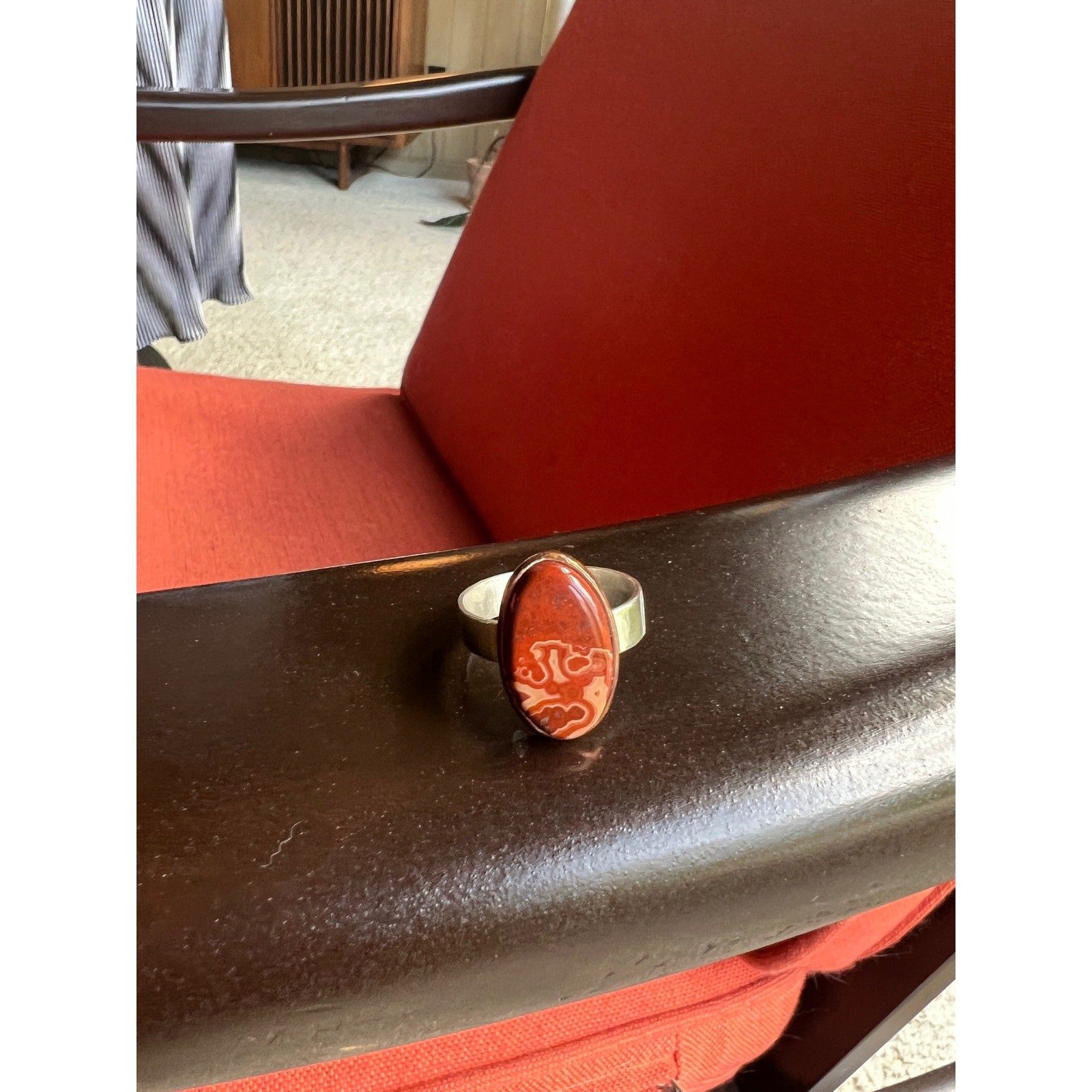 Agate Ring  artisan  sterling silver ring, Oval A… - image 9