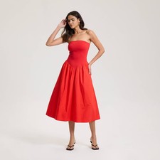 Women Tube Knit Maxi Dress - A New Day Red Geranium S