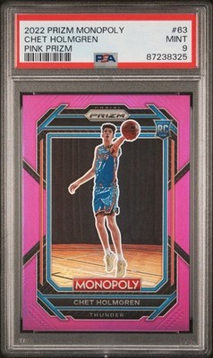 2023 Panini Prizm Monopoly Chet Holmgren Rookie Pink #d /149 RC PSA 9 MINT