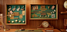Set of 2 Vintage Golf Shadow Box Wall Art History of Golf Display Framed