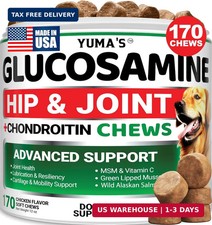 YUMA'S Glucosamine for Dogs - Hip and Joint Supplement for Dogs - 170 Ct - Gluco