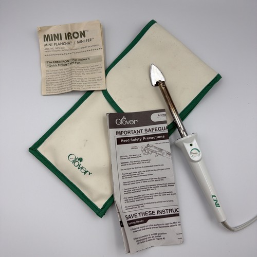 Clover Needlecraft Mini Iron for Quilting Sewing MCI-900 with Storage Tote Bag