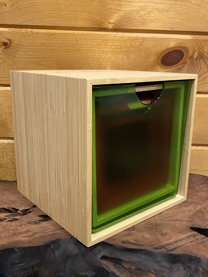 Vintage IKEA PS 2012 Sarah Fager Bamboo Plastic Storage Bins Cube Drawers RARE! - Image 4 of 4