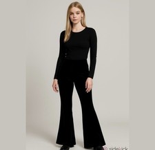 Black Velvet Flare Pants Size:8