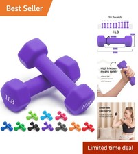 Ergonomic Hex Shape Dumbbells Set - Non-Slip Grip, 1-15 LB Options Available