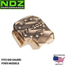 Brass Slide Back Plate for Sig P365 Models, 3D Engraved 1776 - 2026 USA Made