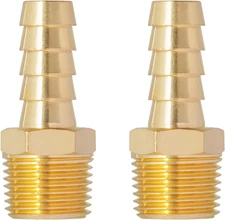 3/8'' NPT Brass Hose Barb Fittings, 3/8'' NPT Male Thread to Barbed Air Hose Fit