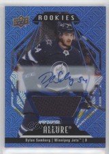 2022-23 Upper Deck Allure Rookies Blue Line Jersey 27/75 Dylan Samberg Auto 1h0h